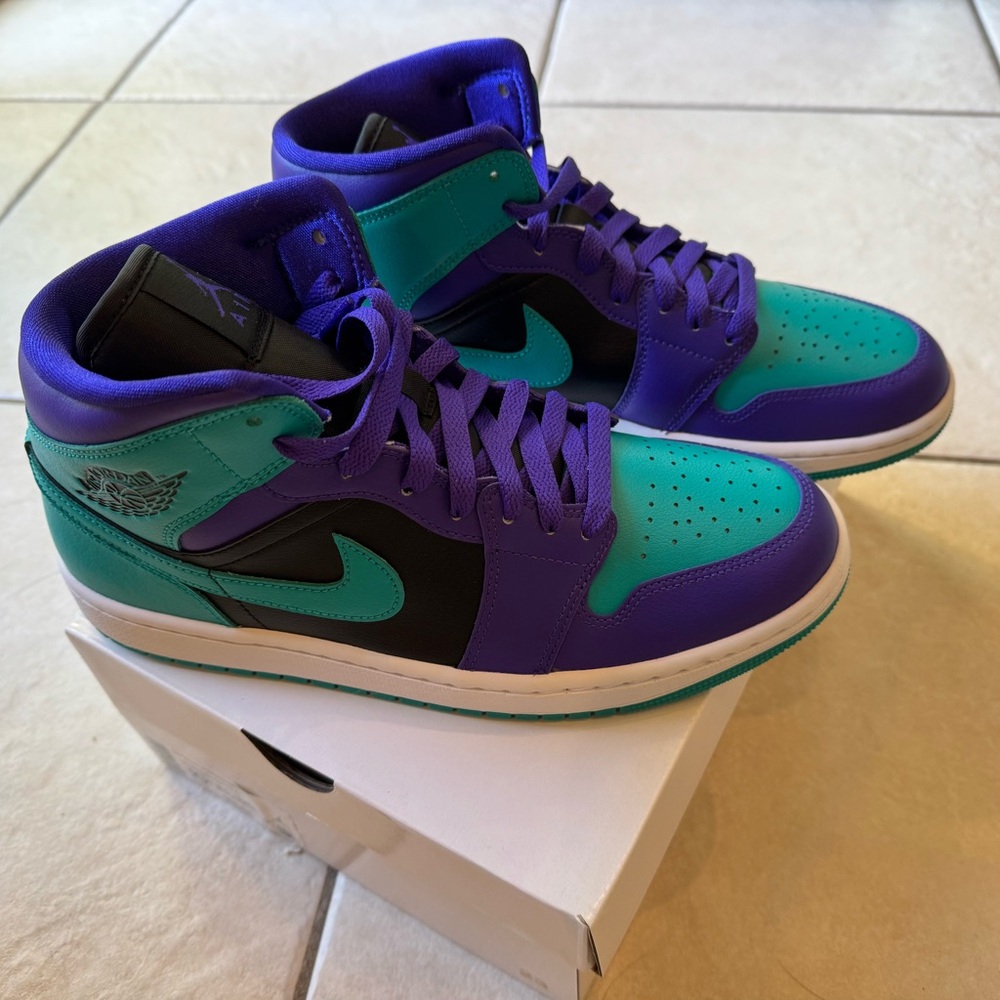 NEW IN BOX Women’s Air Jordan 1 Mid ‘Black Grape’- Size 10.5